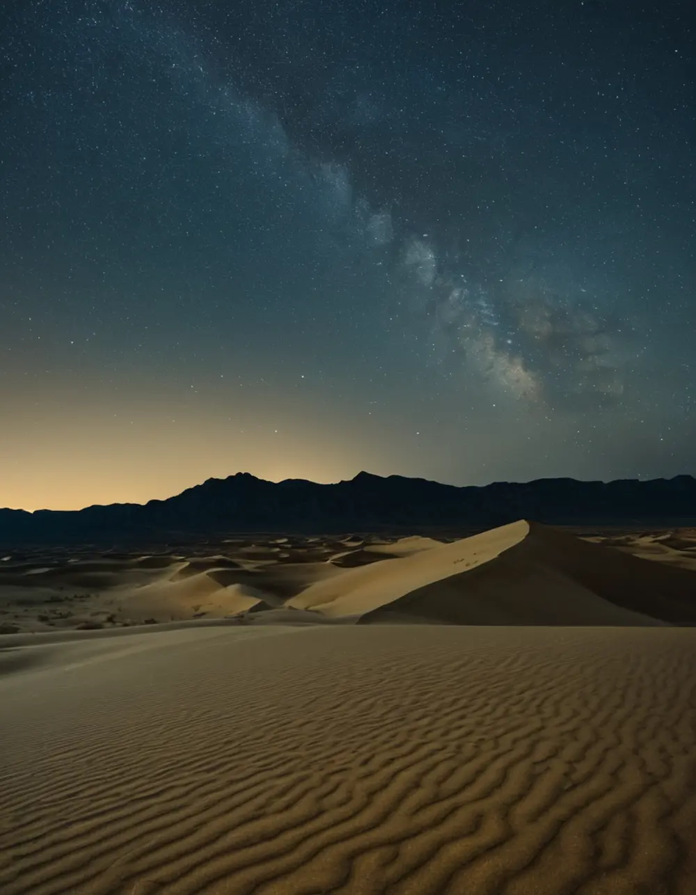 Desert dunes at blue hour